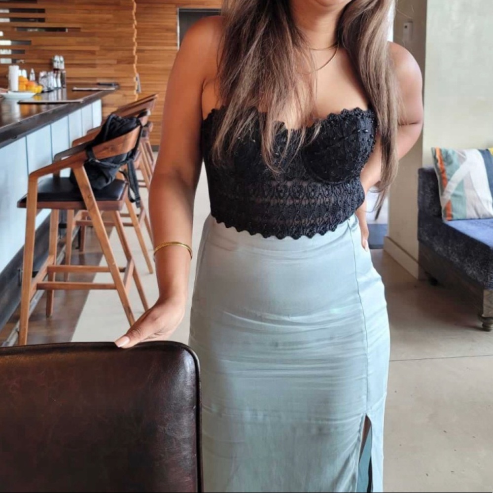 Beaded Bustier Crop Top